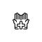 Medical, health, care, volunteer, humanitarian, charity, giving Outline Icon, Logo, and illustration