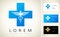 Medical health cross and caduceus medical logo
