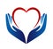 Medical health red heart care clinic people new healthy life care logo design icon on white background.