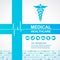 Medical healthcare - Blue cross and Caduceus and Waves of the Heart and body organs icon vector design