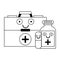 Medical healthcare cartoons in black and white