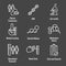 Medical Healthcare Icons with People Charting Disease or Scientific Discovery New Employee Hiring Process icon set