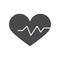 Medical healthy heartbeat life silhouette icon design