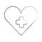 Medical heart cross hospital symbol