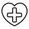 Medical heart icon outline vector. Human cardiac