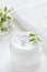 Medical herbal cosmetic cream with flowers hygienic skincare product