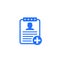 medical history, patient data icon on white