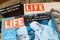 Medical history progress concept: View on cover of vintage isolated TIME LIFE magazine from the sixties reporting about first hear