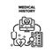 Medical History Vector Black Illustrations