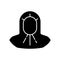 Medical hood black glyph icon
