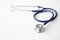 Medical and hospital concept. Stethoscope on white background. phonendoscope for doctor. Stethoscope bright background. Close up e