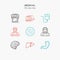 Medical, hospital, doctor, nurse, thin line color icons set, vector illustration