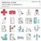 Medical Hospital and Health Care Icons Set Collection, Medicine Doctor Occupation Icon. Healthcare Treatment Medic Pharmacy Vector