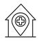 Medical house healthcare hospital pictogram line style icon