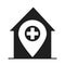 Medical house healthcare hospital pictogram silhouette style icon