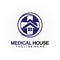 Medical house healthcare logo vector design template