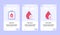 Medical icon blood pack blood type A type B onboarding screen for mobile apps template banner page UI with three