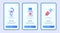 Medical icon pharmacy medicine injection for mobile apps template banner page UI with three variations modern flat color