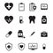 Medical icons collection. Black and simple. Vector set.