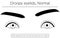 Medical illustration: Diagram of normal state of ptosis (eyelid drooping