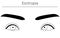 Medical illustrations, diagrammatic line drawings of eye diseases, strabismus and esotropia