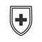 Medical immune shield graphic icon