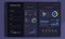 Medical infographic on dashboard admin panel interface with dark mode concept