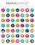 Medical infographic icon set in colorful circles with shadows