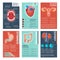 Medical infographic pages. Health digestive systems healthcare human biology vector catalog template