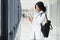 Medical Internship Concept. Portrait Of Young Black Female Doctor Student In White Coat