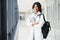 Medical Internship Concept. Portrait Of Young Black Female Doctor Student In White Coat