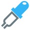 Medical item isolated icon, dropper or pipette, liquid drug applying