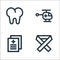 medical items line icons. linear set. quality vector line set such as aids, file, helicopter
