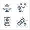 medical items line icons. linear set. quality vector line set such as blood test, medical prescription, phonendoscope