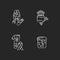 Medical laboratory diagnostic black glyph icons set on white space