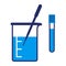 Medical laboratory glassware equipment icon