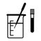 Medical laboratory glassware equipment icon