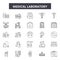 Medical laboratory line icons, signs, vector set, outline illustration concept