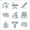 Medical line icons. linear set. quality vector line set such as brain, ovaries, radiology, team, injection, scalpel, hospital bed