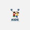 Medical love kids playing together logo