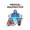 Medical malpractice icon vector illustration