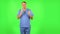 Medical man waiting in anticipation with pleasure. Green screen