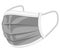 Medical mask, disposable face mask, doctor mask in Gray illustration graphic. from the left side