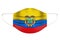 Medical Mask with Ecuadorian flag. 3D rendering