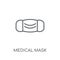 medical Mask linear icon. Modern outline medical Mask logo conce