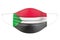 Medical Mask with Sudanese flag. 3D rendering