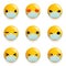 Medical mask virus protection emoticon smiley emoji icons set cartoon design vector illustration