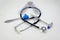 Medical material, hammer, stethoscope and joints goniometer