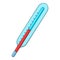 Medical mercury thermometer icon, cartoon style