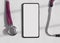 Medical mockup phone. Health application mock up. Online medicine or women health concept. Stethoscope and mobile